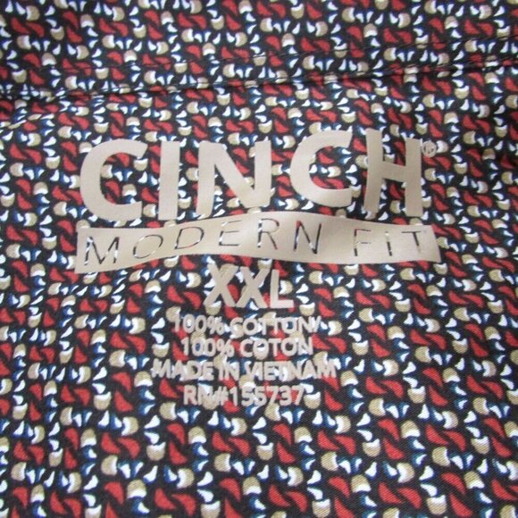 Cinch Men's XXL Long Sleeve Modern Fit Printed Button Down Shirt - Brown - Picture 4 of 6